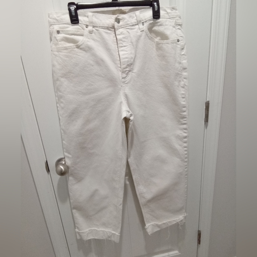 Universal Thread Plus Sz 16 White Button Fly Straight Leg Cuff Denim Blue Jeans